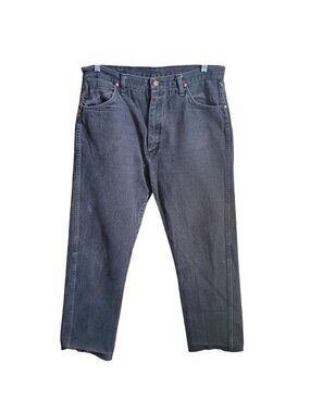 Vintage 35x30 Jeans Fit Wrangler Black Denim Cowboy 1990's Rocker Jeans USA